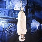 economico Novità-Decorazione di Halloween con mummia appesa - horror invertito con occhi rossi luminosi in tessuto, alimentata a batteria (escluse le batterie AA), ideale per case horror e decorazioni per festival.