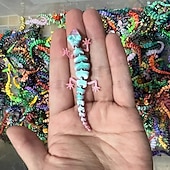 levne Sochy-20 ks 3D tištěných ozdob na domeček ještěrek, barevné figurky gekonů o velikosti 3,54 palce na Vánoce, Velikonoce, Valentýn a sváteční dekorace.