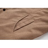 economico Giubbotti Casual-Per uomo Giacca in Velluto a Coste Giacca in Pile Formale Casa Calore Termico Tasca Autunno Tinta unica Attivo Vintage Colletto a Camicia Regolare Nero Bianco Verde Cachi Giacca