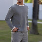 economico magliette di base-Per uomo Maglietta Camicia a Maniche Lunghe Manica Lunga Girocollo Primavera Autunno Semplice Moda Designer Essenziale Splice Vacanza Streetwear Uscire Nero Grigio Maglietta Top per Uomo