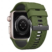 levne Řemínky na Apple Watch-Sportovní řemínek kompatibilní s Apple Watch 42 mm 44 mm 45 mm 49 mm odolný kovový řemínek s nastavitelnou kovovou sponou a silikonovým řemínkem pro iWatch Ultra 2 Series 9 8 7 SE 6 5 4