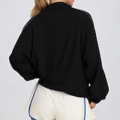 tanie Kurtki biegowe-Damskie Kurtka sportowa Zamek błyskawiczny do połowy Z kieszeniami Długi rękaw Top Athleisure Jesień Solidne kolory Szybkie wysychanie Oddychający Codzienny Sportowy Bieganie Odzież sportowa Odzie