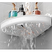 tanie organizer łazienkowy-Półka prysznicowa Taili z przyssawką, wodoodporna półka prysznicowa z haczykami, ścienny organizer do łazienki na szampon, żel pod prysznic, odżywkę i mydło