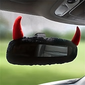 cheap Car Pendants &amp; Ornaments-Cute Devil 1pc Car Rearview Mirror Cover Creative Fabric Decoration for Vehicle Interior for Halloween