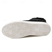 cheap Men&#039;s Sneakers-Men&#039;s Tan Faux Leather High-Top Sneakers with Lace-Up Design, Stylish Casual Shoes for Walking, Work and Weekend Outfits