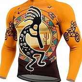 abordables Conjuntos de ropa para hombre-Hombre Maillot de Ciclismo con Cullotte Largo Manga Larga Naranja Bicicleta Mantiene abrigado Almohadilla 3D Secado rápido Diseño Anatómico Resistente a los UV Deportes Ropa
