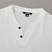 olcso Alkalmi Henley póló-Férfi Henley ing Tee Top Sima V-alakú Utca Vakáció Rövid ujjú Ruházat Divat Dizájn Alap