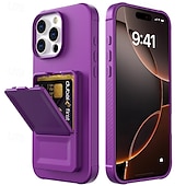 Χαμηλού Κόστους iPhone Θήκες-τηλέφωνο tok Για iPhone 16 Pro Max Plus 16 16e Πίσω Κάλυμμα με βάση στήριξης Καθρέφτης Υποδοχή κάρτας Ρετρό TPU PU δέρμα
