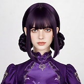 abordables Pelucas de anime-Disfraz de cazadora de demonios, peluca de cosplay de Zoey, pelucas de anime, accesorio para cabello largo y liso para mujer