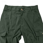 abordables Pantalons Cargo-Homme Pantalons Cargo Pantalon en velours côtelé Pantalons Pantalons Amples Pantalon décontracté Taille Élastique Multi-poches Jambe Droite Uni Confort Doux Longueur complète Extérieur Occasionnel