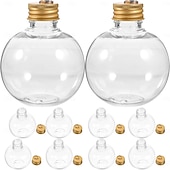 abordables Ornements-Lot de 10 boules d&#039;alcool de Noël transparentes de 50 ml/100 ml, ornements à remplir pour sapin de Noël avec pendentif en argent et en or, boules d&#039;alcool suspendues pour bricolage, décoration de fête