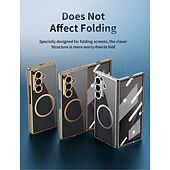 Недорогие Чехлы для Samsung-телефон Кейс для Назначение SSamsung Galaxy Z-образный сгиб 7 Z-сгиб 6 Z Fold 5 Z Fold 4 Кейс на заднюю панель Поддержка беспроводной зарядки Защита от удара Ретро Покрытие ПК