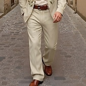 abordables Lâche-Homme Dress Pants works Pantalons Chinos Avec Poches Boutons Uni Confort Formel Soirée Travail Mode Style Classique Jaune Bleu Micro-Élastique