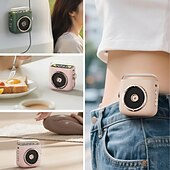 Недорогие Динамики-Магнитная мини-колонка Bluetooth P6, небольшая портативная беспроводная Bluetooth-колонка с громким звуком, часами, ночником и поддержкой TF-карт для домашнего офиса, путешествий на природе, кемпинга,