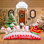 levne venkovní vánoční osvětlení-1 ks 3,3 m/10,8 stop vánoční 3 jednorožčí tahací auto Santa Claus LED se světlem nafukovací vzduchový model vnitřní a venkovní nádvoří zahrada trávník párty vánoční atmosféra dekorativní světlo