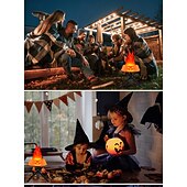 economico Luci decorative-Luce di fiamma finta di zucca, effetto fuoco dinamico 3D, luce di fiamma a LED per Halloween, per sospensione interna/esterna o decorazione da tavolo, accessorio spettrale per feste &amp;illuminazione