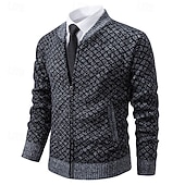 preiswerte Herren Strickjacke-Herren Pullover Kleid Pullover Strickjacke Reißverschluss-Pullover Strickpullover Gerippt Stricken Normale Oberteile Gestrickt Gerippt Einfach Rundhalsausschnitt Mode Schals Geschäft Lässig Bekleidung