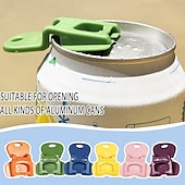 preiswerte Küchenutensilien &amp; Gadgets-12 Stück einfacher Laschenöffner&amp;amp;Getränkeschutz, Komplettabdeckung, einfacher Laschenöffner, Werkzeug zum Öffnen von Getränkedosen, bunter Getränkedosen-Schutzdeckel für Limonade, für Cola, Bier,