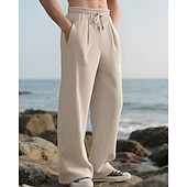 levne Přímá noha-Pánské Tepláky Kordurové kalhoty Kalhoty Tepláky s rovnými nohama Šňůrky Kapsy Elastický pas Bez vzoru Pohodlné Outdoorové sporty Denní Módní Na běžné nošení Vojenská zelená Černá Lehce elastické