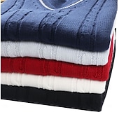preiswerte Herren Pullover Weste-Herren Pullunder Kleid Pullover Pullover Weste Strickpullover Gerippt Zopfmuster Stricken Normale Oberteile Gestrickt Einfach V Ausschnitt Mode Lässig Urlaub Alltagskleidung Bekleidung Herbst Winter
