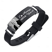 preiswerte Erinnerungsgeschenk-Personalisiertes Foto-Gedenkarmband mit individueller Gravur, Herrenarmband, Beileidsgeschenke für den Verlust geliebter Menschen, ich bin immer bei dir