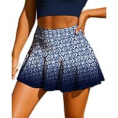 お買い得  女性用スカートとスカートショーツ-女性用 幾何学模様 勾配 カジュアルスカート テニススカート パッチワーク ポケット 2 イン 1 UPF50+ UV耐性 多層式 バレーボール テニス バドミントン ショートパンツ スカート ダークブルー ダークネービー ローズレッド テニスウェア