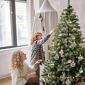 abordables Adornos-Juego de 6 adornos navideños transparentes con hilo para mascotas, bolas envueltas en flores secas, adornos navideños transparentes para bricolaje, para decoración de fiestas en el hogar.