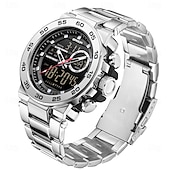 abordables Montres numériques-Sanda 6296 Montre à quartz électronique pour homme, résistante aux chocs, étanche, lumineuse, calendrier, numérique, décontractée