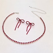 abordables Conjuntos de joyas-Los sistemas nupciales de la joyería 1 Legierung Pendientes Collare Pulseras Mujer Lujo Bonito Geométrico Alegría Forma Geométrica Conjunto de joyas Para Fiesta
