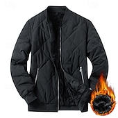 economico Piumini e parka da uomo-Per uomo Cappotto Invernale Giacca trapuntata Giacca in Pile Parka Tasca Poliestere Vacanza Abbigliamento quotidiano Data Regolare Moda Casual Confortevole Calore Termico Inverno Colore Solido