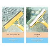 economico Prodotti per la pulizia-Strumento per la pulizia dei vetri 3 in 1: tergivetro, spazzola per specchi &amp;raschietto per l'acqua per il bagno &amp;pulizie domestiche