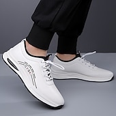 cheap Men's Sneakers-Men's White Athletic Sneakers with Arch Support – Lightweight Casual Walking Shoes for Daily Wear, Travel and Street Style
