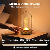 abordables Lampes de table-Lampe de table portable en métal pour extérieur et intérieur, 3 couleurs, sans fil, rechargeable, à intensité variable, alimentée par batterie, petite lampe de bureau, lanterne pour patio, chambre,
