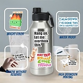 cheap Wall Stickers-Set Of 130 Pcs Funny Saying Stickers Waterproof Vinyl Decals For Laptop Phone Guitar Skateboard Suitcase Scrapbook Journal Notebook Kids Toys Decoration