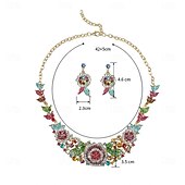 levne Sady šperků-Sady šperků 2 Kubický zirkon Chrome 1 x náhrdelník Náušnice Dámské Elegantní Vinobraní Módní Retro styl Klasika Květinový motiv Sada šperků Pro Svatební Párty Svatební host