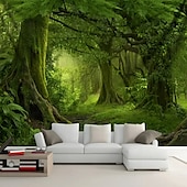 Недорогие Настенные гобелены-гобелен Одеяло Гобелены 森林 3D Спальня Гостиная Общежитие Украшения Стена Дверь Фон