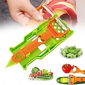 abordables Ustensiles pour fruits &amp; légumes-Ensemble d'ustensiles de cuisine multifonctionnels 3 en 1, éplucheur de légumes, éplucheur de fruits multifonctionnel, tranche et épluche toutes sortes de fruits et légumes