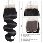 voordelige 3 bundels met sluiting-Braziliaanse bodywave van menselijk haar, weefextensie van menselijk haar, 3 bundels met sluiting, 4x4 kantsluiting