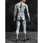abordables Impresión-Trajes Zentai estampados Traje de cosplay Body Estampado Disfraz de carnaval Traje de Cuerpo Completo Hombre Mujer Disfraz Sexy Víspera de Todos los Santos Traje para Rendimiento Fiesta Mascarada
