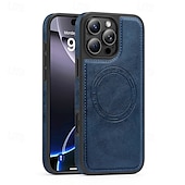 Недорогие Чехлы для iPhone-телефон Кейс для Назначение iPhone 17 Pro Max 17 Air i16 15 14 Pro Max Plus 16e 13 Pro Max Кейс на заднюю панель Магнитный Защита от удара Ретро ТПУ Кожа PU