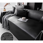 abordables Housse de canapé-Housse de sofa en faux cuir de luxe anti-rayures housse complète résistante aux cheveux jeté de sofa en une pièce pour toutes les saisons