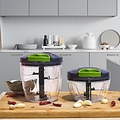 economico Utensili frutta e verdura-robot da cucina manuale, tritatutto per verdure con lame in acciaio inox, tritatutto portatile a mano con filo, taglia-aglio, taglia-cipolla per verdure, zenzero, frutta, noci, erbe aromatiche