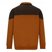 baratos Moletom com capuz de lã-Homens Moletom Moletom Waffle Moletom de lã Moletom com capuz Moletom com zíper Preto Azul Marron Verde Cinzento Colarinho Clerical Tecido Patchwork Bloco de cor Desportos e Ar livre Casual Diário