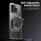 economico Cover per iPhone-telefono Custodia Per iPhone 17 Pro Max 17 Air 16 Pro Max Plus 15 Pro Max 14 Pro Max Copertura Posteriore con Supporto Magnetico Resistente agli urti Retrò Lega di Alluminio