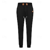 economico Pantaloni della tuta-Per uomo Pantaloni in Pile Pantaloni da tuta Joggers Pantaloni invernali Pantaloni Coulisse Tasca Elastico in vita Semplice Comodità Caldo Sport all&#039;Aperto Quotidiano Moda Casual Nero Giallo