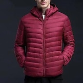 economico Piumini e parka da uomo-Per uomo Cappotto Invernale Giacca imbottita Giacca Imbottita Tasca Poliestere Vacanza Abbigliamento quotidiano Data Regolare Moda Casual Confortevole Calore Termico Inverno Colore Solido / Tinta