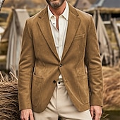 economico Blazer Classici da Uomo-Per uomo Giacca in finta pelle scamosciata Blazer in finta pelle scamosciata Affari Cocktail party Ricevimento di matrimonio Moda Casual Primavera Autunno Finta Pelle Scamosciata Semplice Tasca
