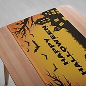 お買い得  ハロウィンキッチン-ハロウィンテーブルランナー - レストラン用デジタルプリント長方形テーブルクロス 33x180cm &amp;パーティーの装飾