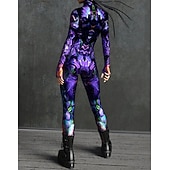 abordables Disfraces de Mujeres-Disfraz de carnaval Traje de Cuerpo Completo Trajes Zentai estampados Traje de cosplay Body Estampado Disfraz Sexy Víspera de Todos los Santos Hombre Mujer Chico Traje para Fiesta Rendimiento
