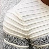 abordables Pull col rond-Homme Pull Côtelé Tricoter Hauts Réguliers Tricoté Coupe ajustée Uni Col ras du cou Tricots Contemporain Occasionnel Tenue quotidienne Vêtement Tenue Printemps Automne Jaune naturel Noir S M L